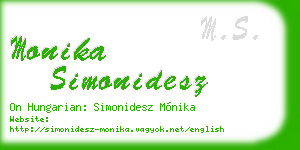 monika simonidesz business card