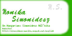 monika simonidesz business card